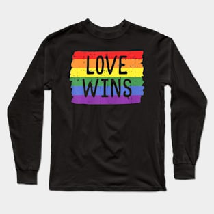 Love Wins  Rainbow Flag Gay Lgbt Pride Support Long Sleeve T-Shirt